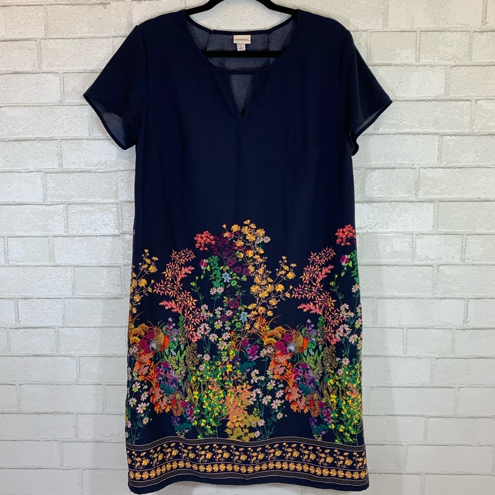 MERONA Floral Navy Blue Dress.